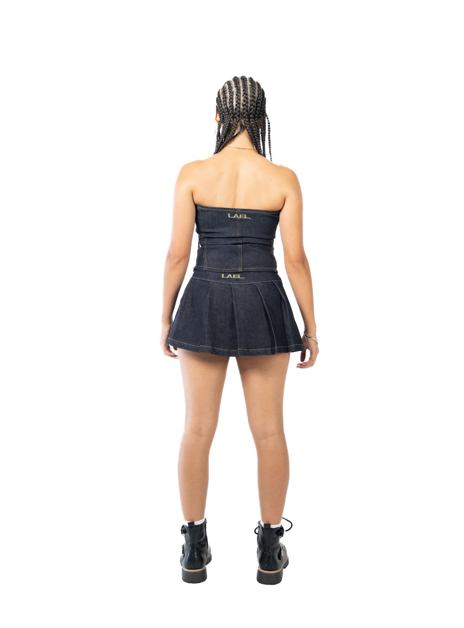 denim on denim corset top